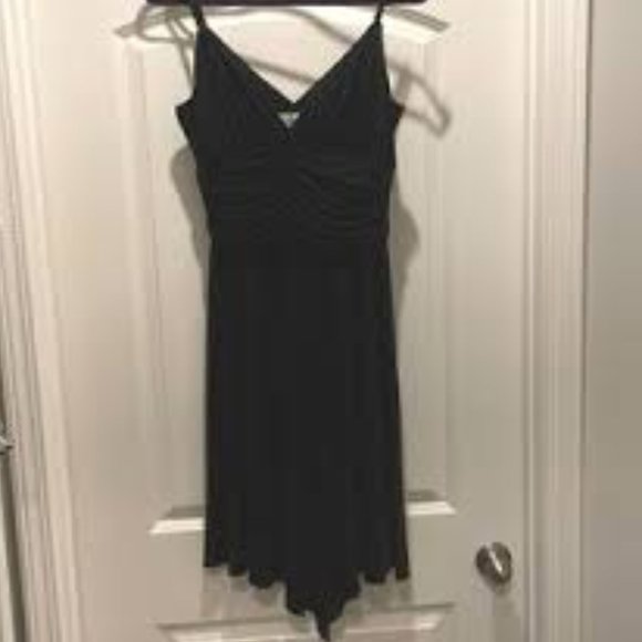 Brand New London Times LBD Little Black Spaghetti Strap Cocktail Dress - Picture 3 of 12